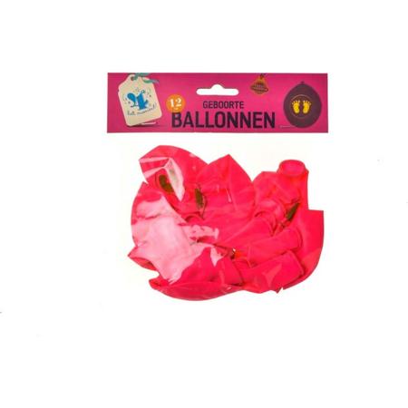 Ballonnen geboorte meisje | Roze met goud | 12 stuks | Baby shower | Gender reveal | Versiering | Decoratie